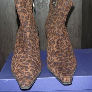 Donald J Pliner Ultra Suede Leopard Ankle Boots